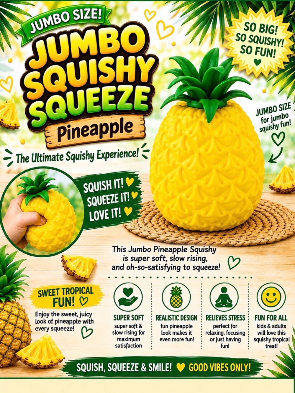 Jumbo Squishy Squeeze Pineapple 🍍
